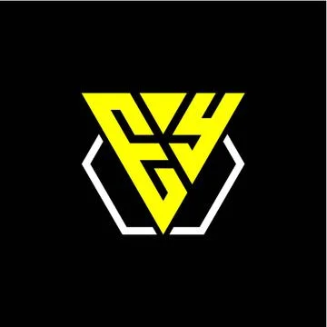 Initials triangle E Y has a simple modern minimalist design with cup decorati Stock Illustration