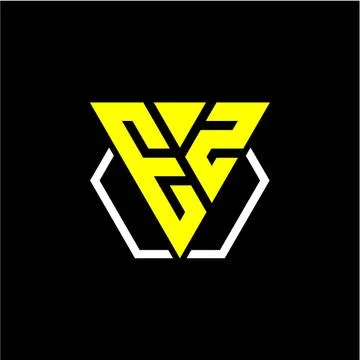 Initials triangle E Z has a simple modern minimalist design with cup decorati Stock Illustration