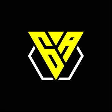 Initials triangle G A has a simple modern minimalist design with cup decorati Stock Illustration