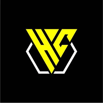 Initials triangle H C has a simple modern minimalist design with cup decorati Stock Illustration