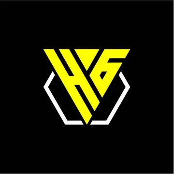 Initials triangle H G has a simple modern minimalist design with cup decorati Stock Illustration