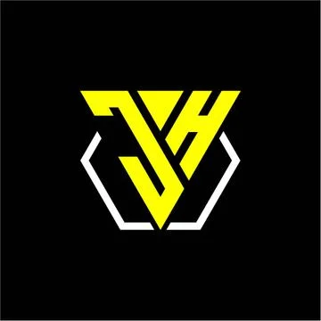 Initials triangle J H has a simple modern minimalist design with cup decorati 스톡 일러스트