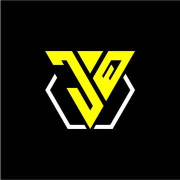 Initials triangle J Q has a simple modern minimalist design with cup decorati Stock Illustration