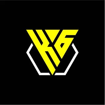 Initials triangle K G has a simple modern minimalist design with cup decorati Stock Illustration