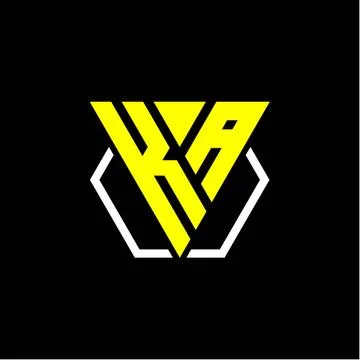 Initials triangle K A has a simple modern minimalist design with cup decorati Stock Illustration