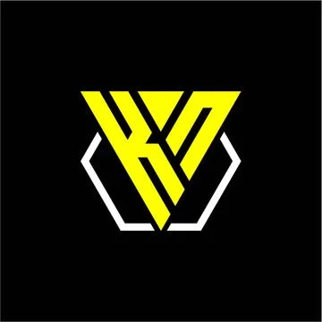 Initials triangle K N has a simple modern minimalist design with cup decorati Stock Illustration