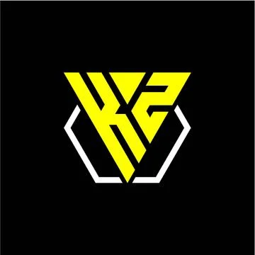 Initials triangle K Z has a simple modern minimalist design with cup decorati Stock Illustration