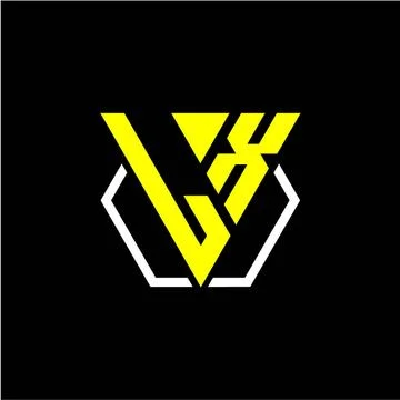 Initials triangle L X has a simple modern minimalist design with cup decorati Stock Illustration