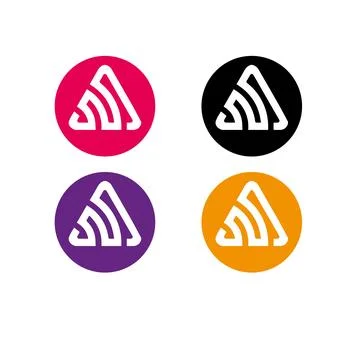 Initials a triangle logo or icon design template vector Stock Illustration