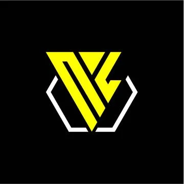 Initials triangle N L has a simple modern minimalist design with cup decorati Stock Illustration