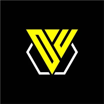 Initials triangle O U has a simple modern minimalist design with cup decorati Stock Illustration