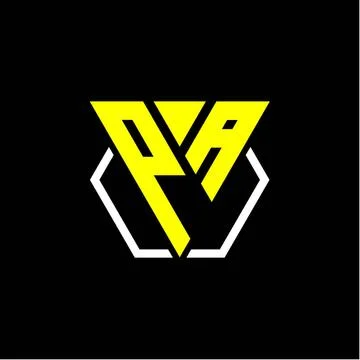 Initials triangle P A has a simple modern minimalist design with cup decorati Stock Illustration