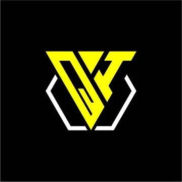 Initials triangle Q I has a simple modern minimalist design with cup decorati Stock Illustration