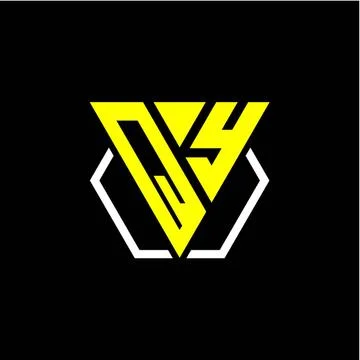 Initials triangle Q Y has a simple modern minimalist design with cup decorati Stock Illustration