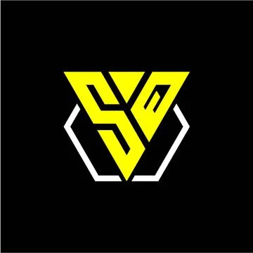 Initials triangle S Q has a simple modern minimalist design with cup decorati Stock Illustration