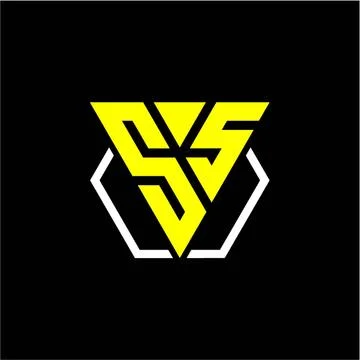 Initials triangle S S has a simple modern minimalist design with cup decorati Stock Illustration