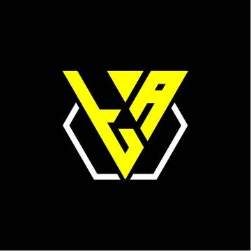 Initials triangle T A has a simple modern minimalist design with cup decorati Stock Illustration