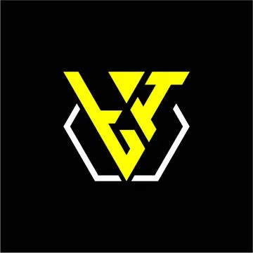 Initials triangle T I has a simple modern minimalist design with cup decorati Stock Illustration