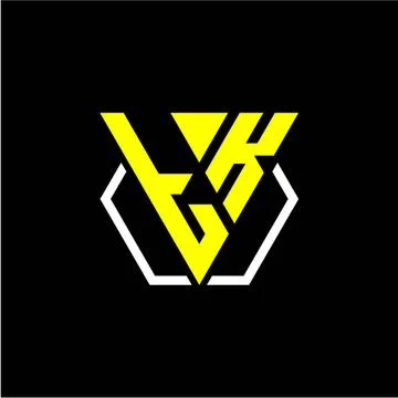 Initials triangle T K has a simple modern minimalist design with cup decorati 스톡 일러스트