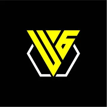 Initials triangle U G has a simple modern minimalist design with cup decorati Stock Illustration