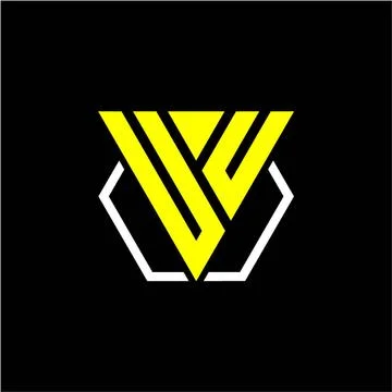 Initials triangle U U has a simple modern minimalist design with cup decorati Stock Illustration