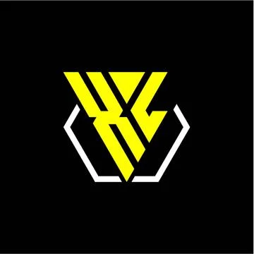 Initials triangle X L has a simple modern minimalist design with cup decorati Stock Illustration