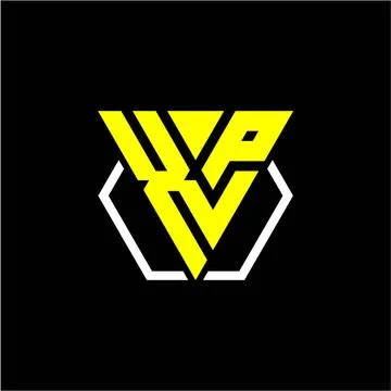 Initials triangle X P has a simple modern minimalist design with cup decorati Stock Illustration