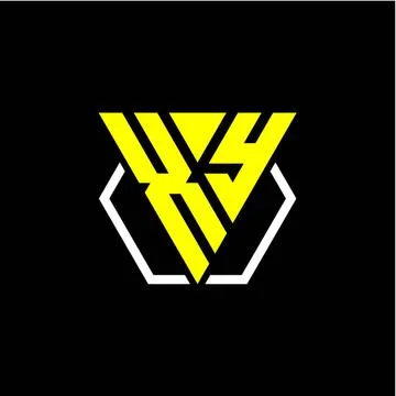 Initials triangle X Y has a simple modern minimalist design with cup decorati Stock Illustration