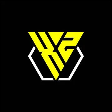 Initials triangle X Z has a simple modern minimalist design with cup decorati Stock Illustration