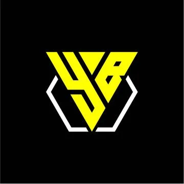 Initials triangle Y B has a simple modern minimalist design with cup decorati Stock Illustration