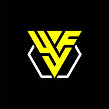 Initials triangle Y F has a simple modern minimalist design with cup decorati Stock Illustration