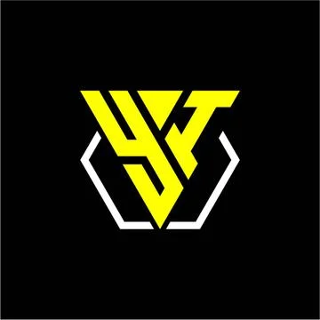 Initials triangle Y I has a simple modern minimalist design with cup decorati Illustrazione stock