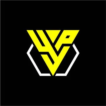 Initials triangle Y P has a simple modern minimalist design with cup decorati Stock Illustration