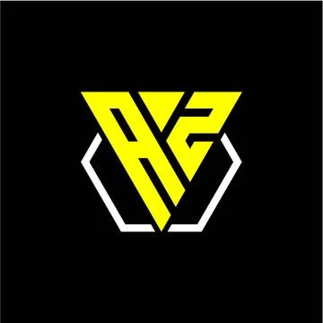 Initials triangle A Z has a simple modern minimalist design with cup decorati Stock Illustration