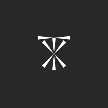 Initials TX logo mockup, typography XT emblem hipster design element template Stock Illustration