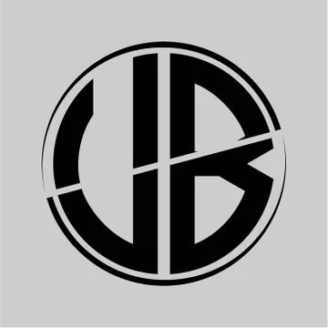 The initials U B is circular with the middle cleavage Stock Illustration