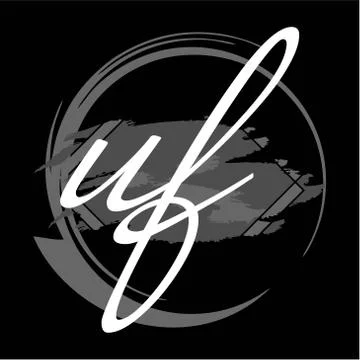 Initials U F modern handwritten signature logo Stock-Illustration