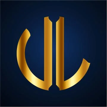 Initials U L circular shape and elegant gold color Stock-Illustration