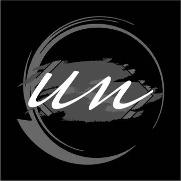 Initials U N modern handwritten signature logo Stock Illustration