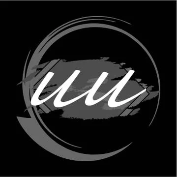 Initials U U modern handwritten signature logo Stock Illustration