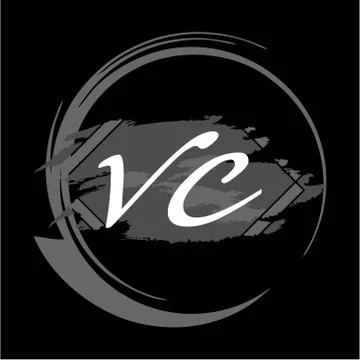 Initials V C modern handwritten signature logo Illustrazione stock