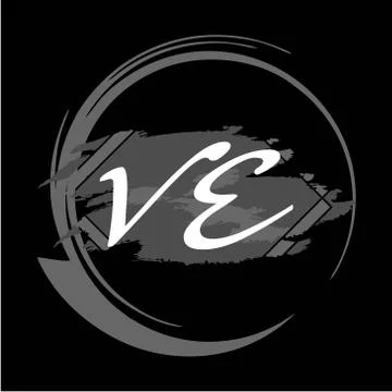 Initials V E modern handwritten signature logo Stock Illustration
