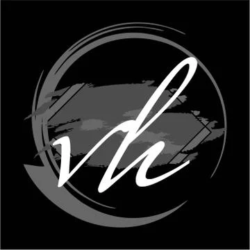 Initials V H modern handwritten signature logo Stock Illustration