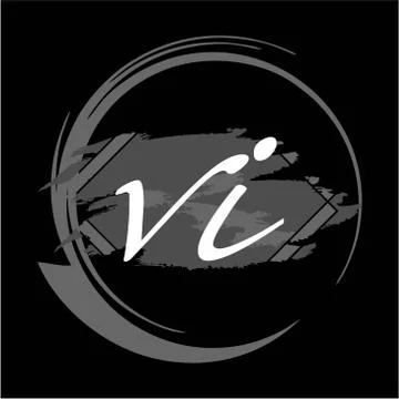 Initials V I modern handwritten signature logo Stock Illustration