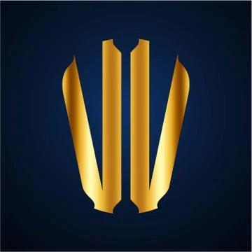 Initials V V circular shape and elegant gold color Stock Illustration