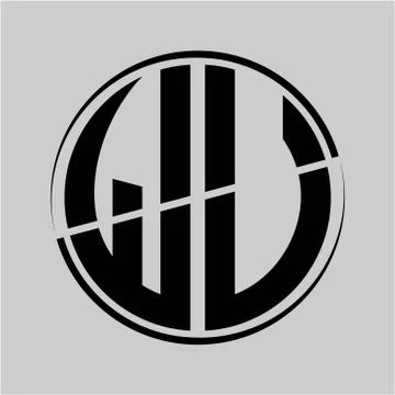 The initials W U is circular with the middle cleavage Illustrazione stock