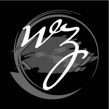 Initials W Z modern handwritten signature logo Stock Illustration
