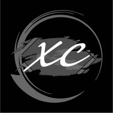 Initials X C modern handwritten signature logo Stock Illustration