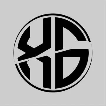The initials X G is circular with the middle cleavage Stock Illustration
