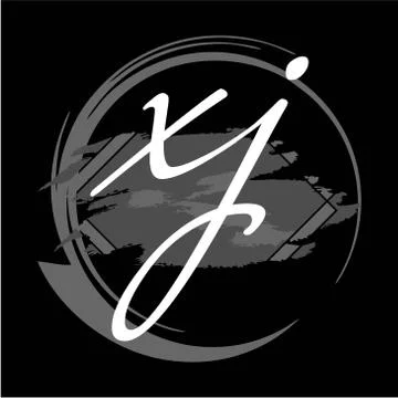 Initials X J modern handwritten signature logo Stock Illustration
